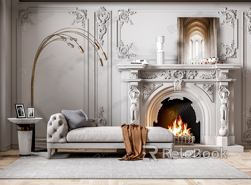 Simple European chaise longues chaise longues fireplace combination model