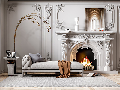 Simple European chaise longues chaise longues fireplace combination model