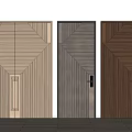 Modern Interior Flush Doors With Geometric Patterns Wooden Texture And Different Colors 3d model