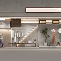 Ochirly Store Window Display With Clothes Mannequins Staircase Plant And Bags