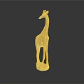 Detailed Game Movie Character Giraffe Wooden Sculpture With Spotted Pattern Long Neck And Legs