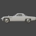 Classic White Sports Coupe With Streamlined Body And Retro Design Elements