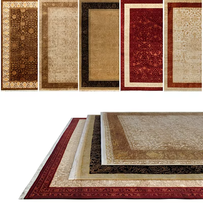 Stylish Square Rugs With Traditional Patterns And Various Color Options For Home Decor 3d model