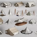 Various Types of Tents with Different Designs and Structures for Camping