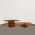 Modern Minimalist Coffee Table With Double Layer Design And Contrast Colors 3d model