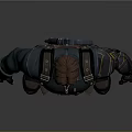 3D Male Character Design With Blue Jacket Mechanical Arm And Utility Belt