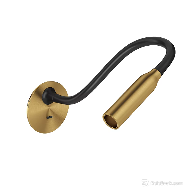 Modern Gold And Black Metal Minimalist Wall Lamp With Stylish Design For Home Decor 3d model 