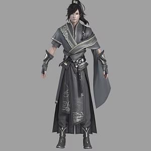 PBR Martial Arts Ancient Clothes Hanfu Ancient Characters Chivalrous Young Swordsman Young Swordsman Wulin Characters Great Xianxia 2 3d model