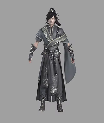 PBR Martial Arts Ancient Clothes Hanfu Ancient Characters Chivalrous Young Swordsman Young Swordsman Wulin Characters Great Xianxia 2 3d model