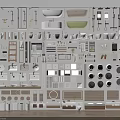 Complete Modern Bathroom Combination With Sinks Toilets Shelves Mirrors And Cabinets