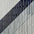 White And Dark Blue Striped Wall Components With Textured Cylindrical Patterns 3d model