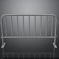 Sturdy White Metal Barrier Featuring Multiple Railings And Stable Base For Event Crowd Control