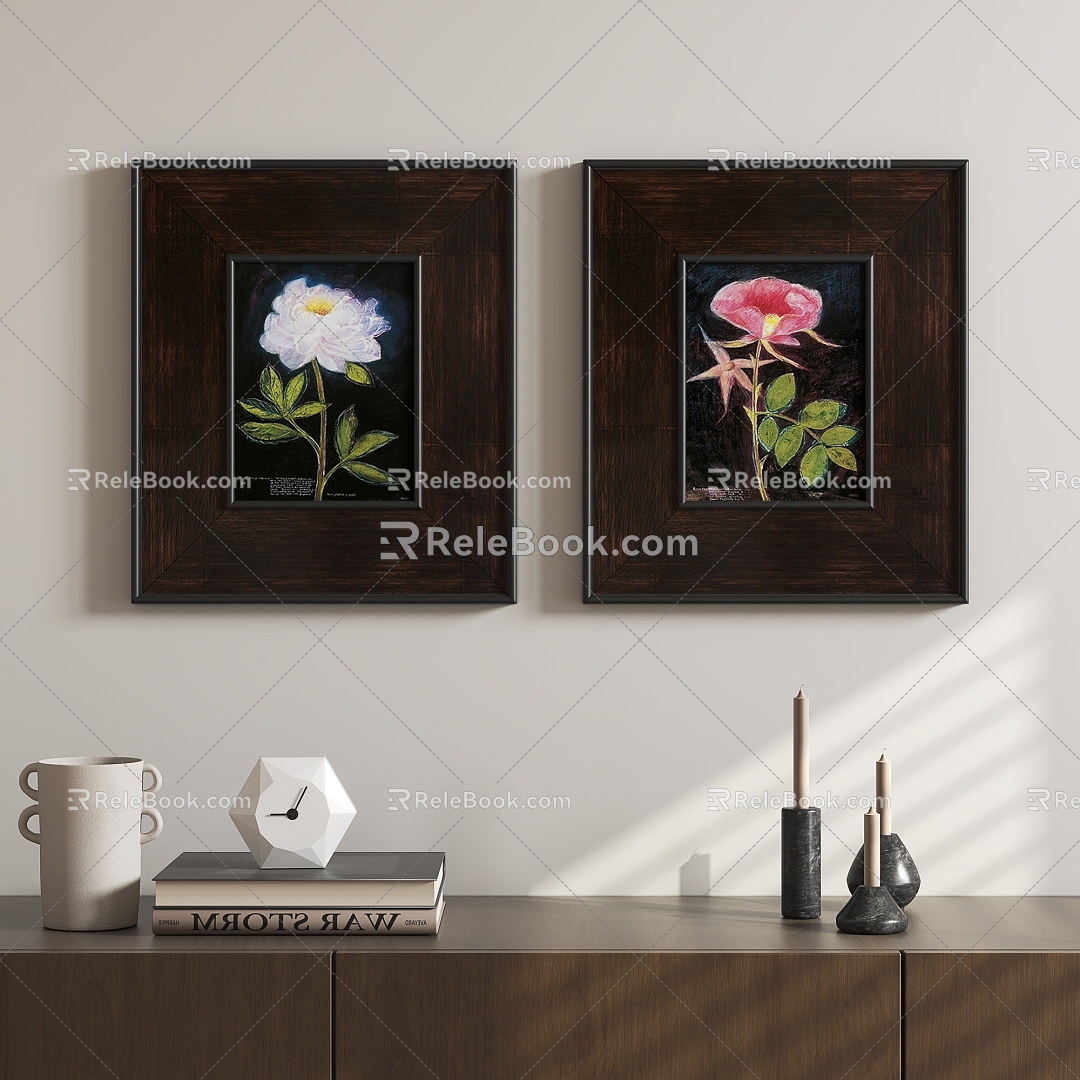 Middle French Hanging Paintings 3d model