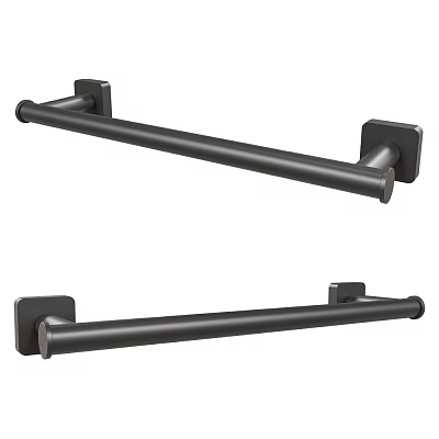 Black Wall Mounted Bathroom Towel Bars With Modern Metal Design 3d model