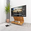 Iron Art TV Unit In Modern Living Room With Plant
