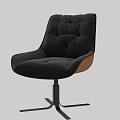 Comfortable Leisure Chair With Light Gray Upholstered Fabric Tufted Backrest And Metal Swivel Base