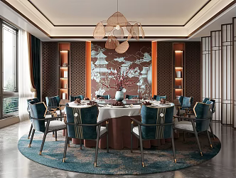 New Chinese Room Restaurant Box 3d model