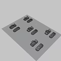 Modern Gray Wagon Car With Open Doors And Sleek Design In Row