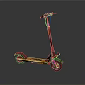 Stylish Orange And Black Grizzly Electric Scooter With Handlebar And Wheels