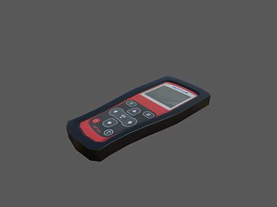 Black and Red Handheld Industrial Measuring Device with Display Screen and Control Buttons 3d model