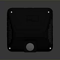 Black Computer Monitor Back Design With Mounting Bracket Ventilation Holes And Webcam