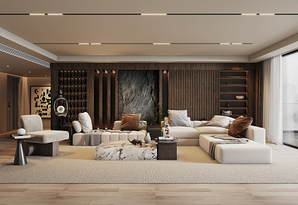 Modern Living Room Milotti 3d model