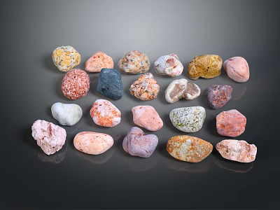 Natural Stone Materials With Various Colors And Different Textures Collection Samples 3d model