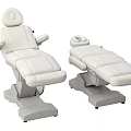 White Leather Recliner Chair With Adjustable Backrest Armrest And Headrest 3d model
