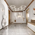 Modern Hair Salon Interior With Stylish Chairs Oval Mirrors And Pendant Lighting