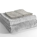 Soft Gray Stacked Bath Towels with Absorbent Cotton Texture for Daily Use