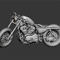 Vintage White and Black Motorcycle With Shiny Engine and Classic Black Wheels