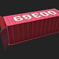 Container red container terminal container port freight container tin box low face number low model simple model game video level super realistic 3d model