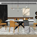 Modern Dining Table and Chair Combination Dining Table and Chair 3d model