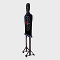 Human Silhouette Shooting Target With Bullseye Markings And Metal Stand