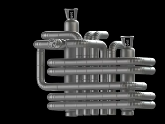 modern pipeline pipe 3d model
