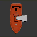 Red Industrial Boat Shaped Machinery With White Mechanical Arm And Stable Stand