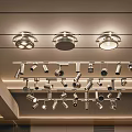 Modern Ceiling Track Mounted Downlights And Spotlights For Interior Lighting Design 3d model