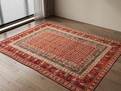 Ethnic style carpet retro carpet 3d model