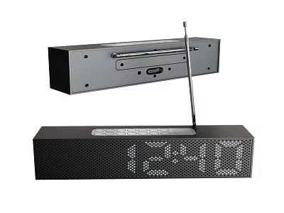 Sleek Wireless Speaker with Digital Time Display and Built in Antenna 3d model