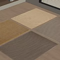 Four Stylish Rugs In Neutral Tones On Wooden Floor Interior With Textured Design