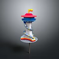 Colorful Multi level Spiral Slide Playground Structure With Red Blue Yellow Parts