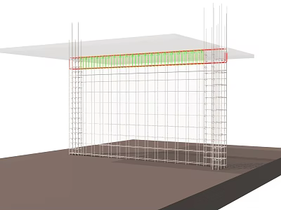 Construction Framework With Scaffolding Structure And Green Beam Under Top Slab 3d model