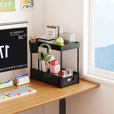 Home Office Desk Storage Shelf Organizing Stationery Headphones And Small Items 3d model
