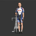 Isolated White Racing Bike With Cyclist In Sportswear On Dark Studio Background