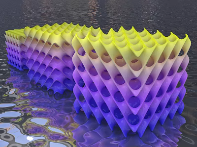 3D Printed Industrial Equipment With Honeycomb Lattice Structure And Gradient Colors 3d model