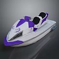 Modern White And Purple Jet Ski With Black Seats And Sporty Design