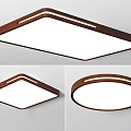 Modern Minimalist Ceiling Light With Square Round Shapes Wooden Frame White Panel Design