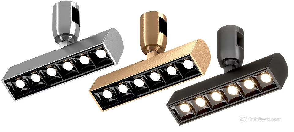 Modern Multi Color Downlights And Spotlights With Sleek Strip Design For Home Lighting 3d model 