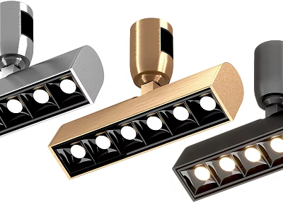 Modern Multi Color Downlights And Spotlights With Sleek Strip Design For Home Lighting 3d model