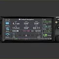 Industrial Navigation Control Panel with Digital Display Screen and Data Metrics